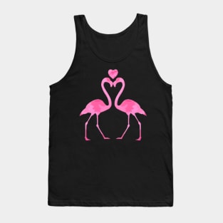 Pink Camouflage Flamingo With A Heart Tank Top